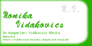 monika vidakovics business card